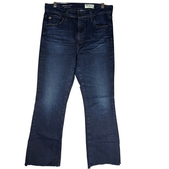 AG Adriano Goldschmied Farrah Boot‎ High Rise Sz 31 Actual 32x30 Dark Wash Denim - Picture 1 of 16